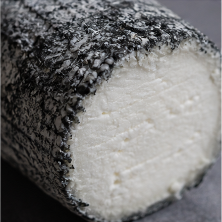Ash coated cheese rind