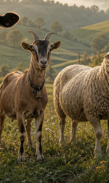 Goat in a dairy pasture